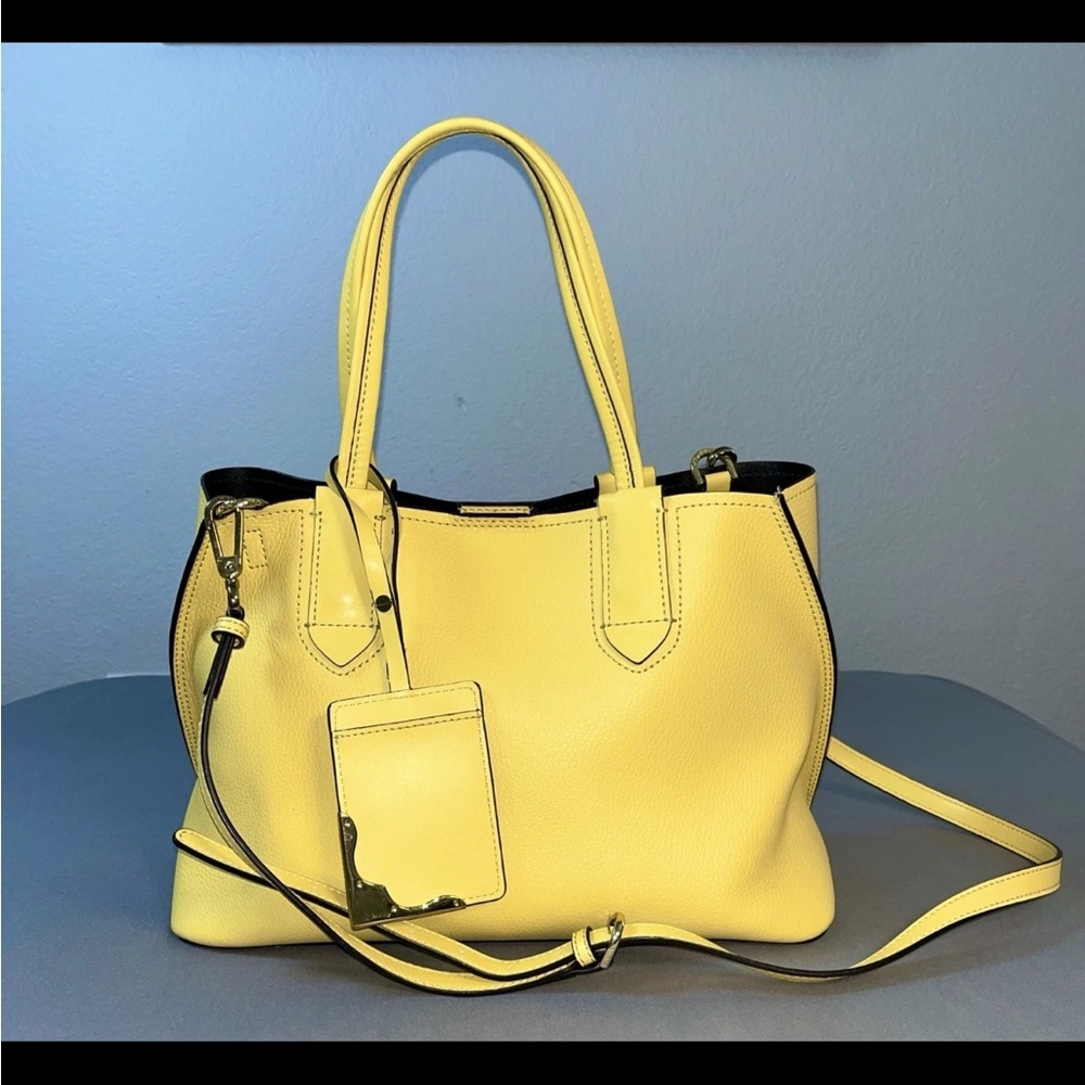 Calvin Klein Jacky Leather Tote / Handbag Yellow Designer Bag